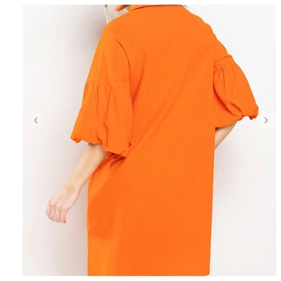 05 Boho Basic Collared Solid Linen Dress - Picture 4 of 5